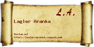 Lagler Aranka névjegykártya